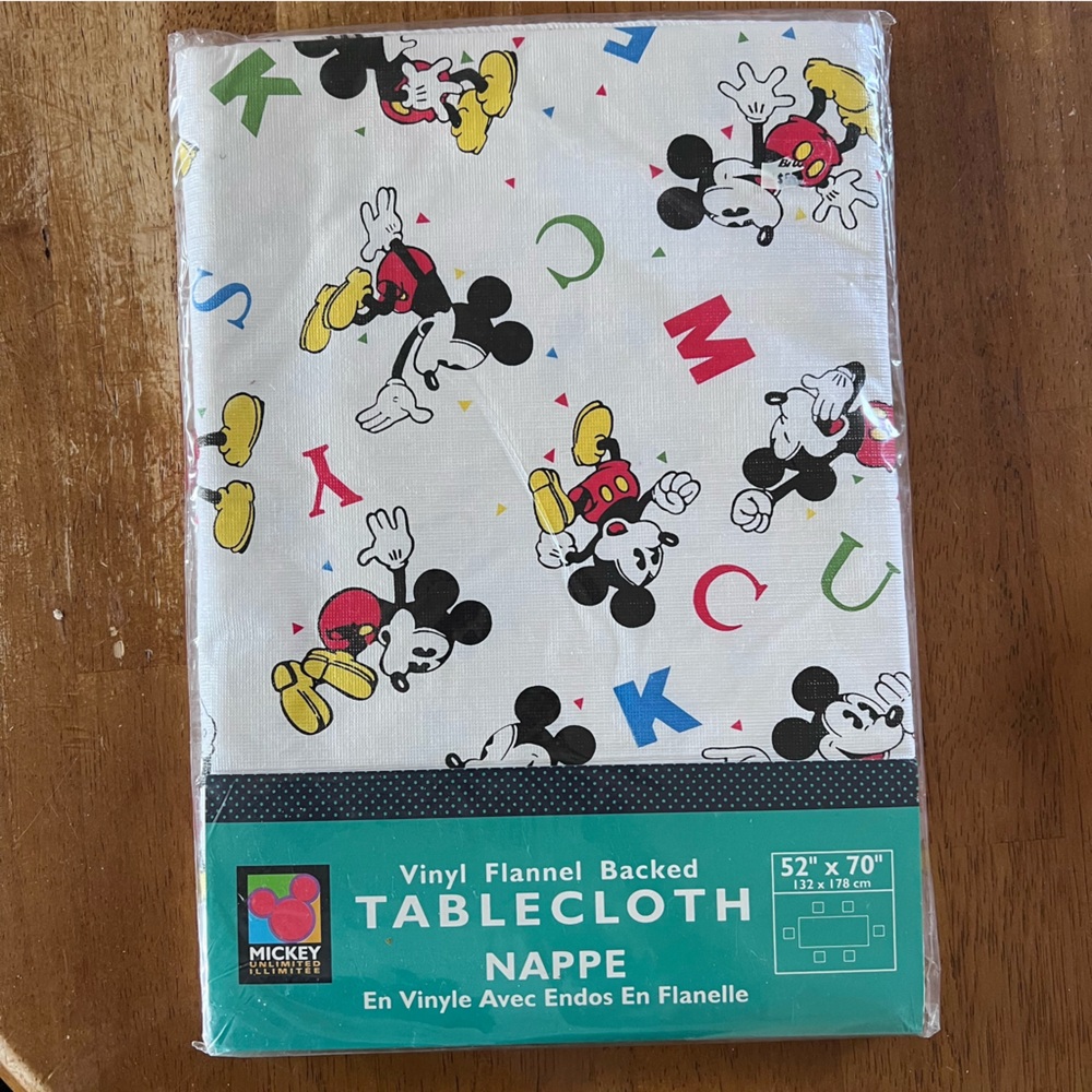Mickey Mouse Flannel Vinyl Tablecloth
